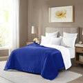 Mocassi Premium Ultra-Soft Flannel Fleece Sherpa Throw Blanket - Warm Cozy Reversible Plush Micromink Blanket for Couch, Bed and Sofa - Fluffy, Christmas Winter Bedding Gift, Full, Royal Blue