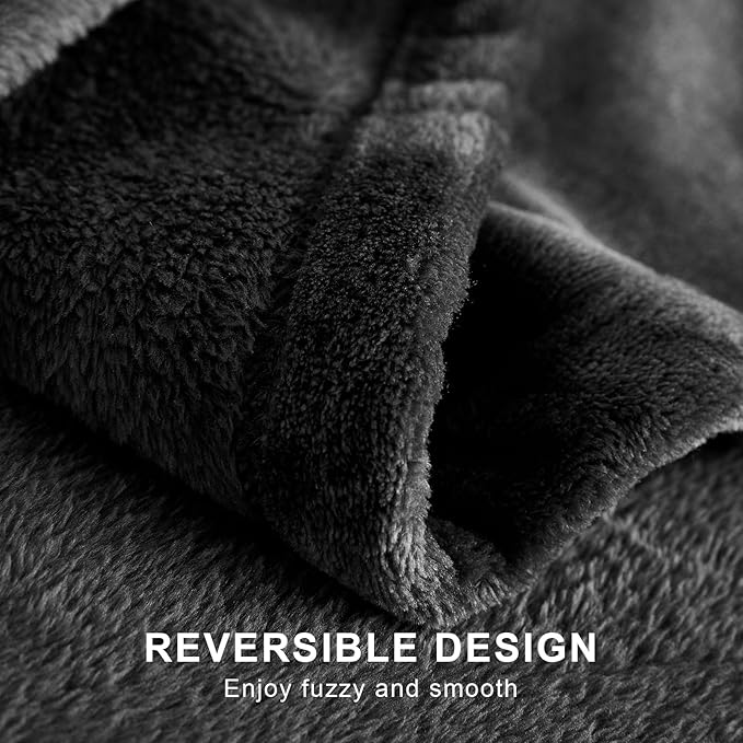 Hansleep Fleece King Size Blanket for Bed Charcoal, Super Soft Flannel Fuzzy King Size Plush Cozy Blanket for All Seasons, Charcoal, King 90x108 Inches