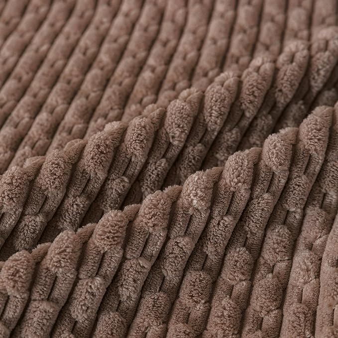 Set of 4 Light Brown Decorative Throw Pillow Covers 18x18 Inch Corduroy Pillow Covers for Bed Couch Sofa Living Room Soft Square Cushion Cases