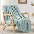 Love's cabin 100% Cotton Muslin Blanket, 6 Layer Lightweight Breathable Gauze Throw Blanket 50 x 60 Inches, Soft All Season Blanket for Couch, Bed, Sofa, Cyan