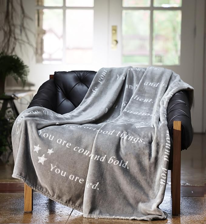 WOLF CREEK BLANKET Soft & Warm Gift Blanket for Women or Men - Light & Love Compassion Get Well Soon Positivity Courage Inspiration Healing Support & Comfort Gift for Mom Friend Sister. Cozy Flannel