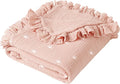 Konssy Flounce Muslin Baby Blanket for Girls Boys, 100% Cotton Soft Crib Swaddle Blankets, Reversible & Breathable Nursery Bedding for Newborns Toddlers, 40 x 36 Inches (Sun)