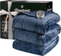 Beautyrest Heated Blanket, Electric Blanket, Soft, Warm, Reversible Plush - Sherpa Heating Blanket with 20 Heat Settings, 1-10 hrs Timer Auto Shut Off, Machine Washable, Full (84 inx80 in), Indigo