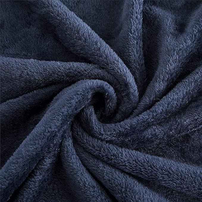 Polar Fleece Throw Blanket for Couch, Twin Bed, Chair, Kids, Adults, Pets 50x60 Soft Cozy Reversible Throw Blanket (Navy Blue)