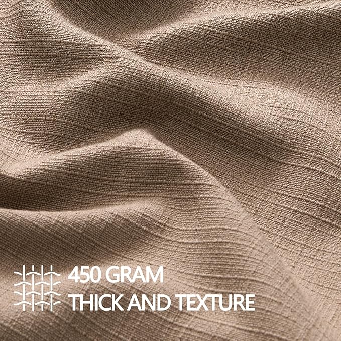 MIULEE Euro Sham Pillow Covers for Bed 24x24, 2 Pack Coco Brown Thick & Textured Decorative Throw Pillow Covers, Neutral Linen Cushion Cases, Modern Farmhouse Home Decor, No Filling
