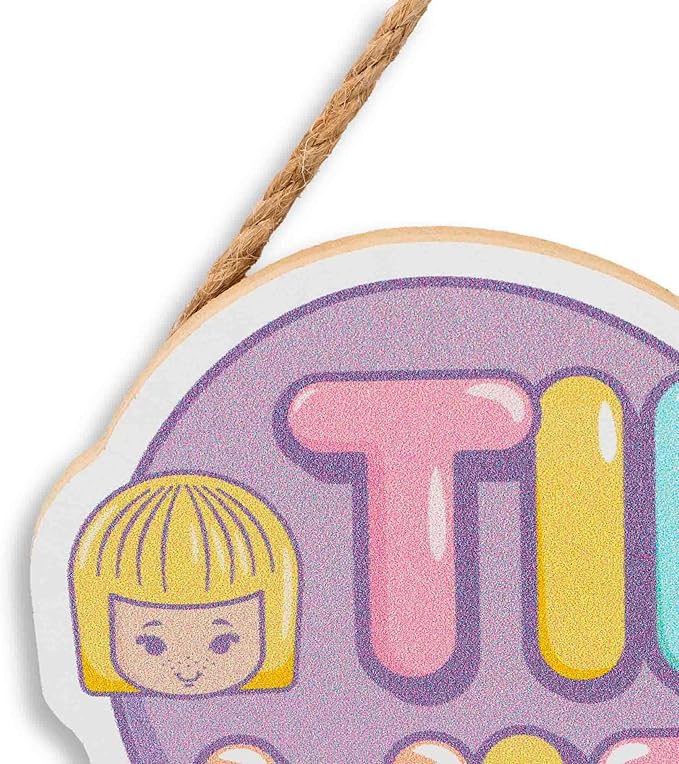 Mattel Polly Pocket Tiny Vibes Hanging Wood Wall Decor - Fun Polly Pocket Sign for Bedroom or Playroom