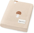 Unisex Baby Swaddle Blanket 100% Cotton Buttery Soft Cozy Receiving Swaddle Stroller Blanket for Shower Gift Registry for Newborns, Infants, Toddlers (Mushroom - Cream)