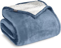 Bare Home Sherpa Fleece Blanket - Twin/Twin Extra Long - Blanket for Bed, Sofa, and Couch - Warm & Lightweight - Fluffy & Soft - Reversible (Twin/Twin XL, Coronet Blue)