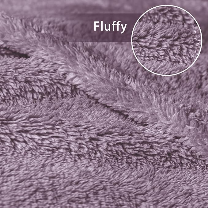 Exclusivo Mezcla Twin Size Blanket for Bed, Super Soft Velvet Plush Fleece Blankets, Fuzzy Cozy and Warm for Winter, 60x80 Inches, Grayish Purple