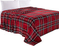 Elegant Comfort Luxury Velvety Feel Blanket, All-Season Lightweight Blanket, Ultra Plush, Soft, Cozy-Fuzzy Flannel Fleece for Couch, Sofa, Bed, Travel, Plaid Design, Twin/Twin XL, Burgundy