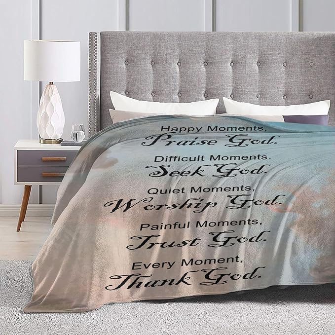 Christian Inspirational Soft Throw Blanket for Women and Men - Religious and Spiritual Gift - Personalized for Adults/Kids 50"x 60"
