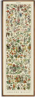Vintage Farmhouse French Country Bedroom Wall Decor Above Bed - 10x30" - Vertical Wall Art Over the Bed - Panoramic Flower Pictures Sign - Canvas Oil Painting Long Narrow Millot Botanical Wall Art