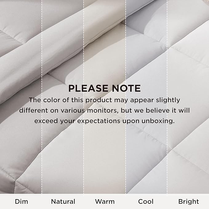 Bedsure Comforter Duvet Insert - Quilted Comforters Oversized King, All Season Duvet, GentleSoft Down Alternative Bedding, with 8 Tabs, Gifts for Women/Men, Light Grey, Oversized King 116 x 98 Inches