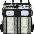 Accmor Changing Table Diaper Organizer, Hanging Diaper Caddy Organizer Stacker for Cribs Changing Table Playard Wall Baby Essentials Storage, Black