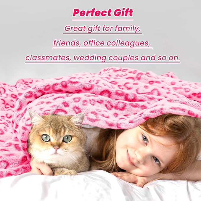 Warm Blanket Pink Soft Fleece Blankets Twin Size Throw Blankets for Bed Couch 60x80 Inches