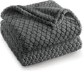 Exclusivo Mezcla Fleece Throw Blanket for Couch and Bed,Extra Soft Warm Decorative Fuzzy Throws for Women,Lightweight Cozy Blankets Size 50x60 Inches, Dark Grey