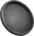 Hrastany Round Wooden Serving Tray with Beads, Circle Vintage Black Wood Coffe Table Tray for Dining Room Table Centerpiece, Kitchen Counter