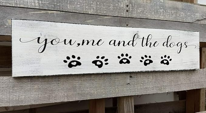 Dog Sign, Farmhouse Dog Lovers Decor, Pet Lover Gift (6 x 16 inches, Wood, Rectangular)