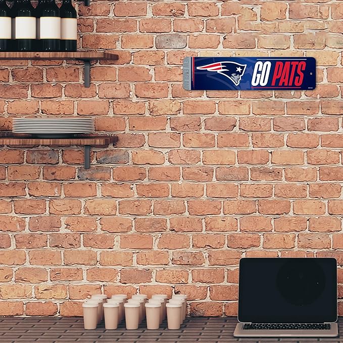 Rico Industries NFL Football Metal Street Sign 4" x 15" Home Décor - Bedroom - Office