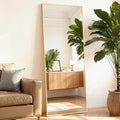 Mirror Full Length, Upgraded Body Wall Mirrors with Shatter-Proof Glass, Floor Standing, Hanging or Leaning, Tall Mirror with Stand Aluminum Alloy Frame for Bedroom