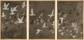 MUDECOR Framed Wall Art Print Set Flock of Abstract Birds in Flight Earthy Tones Illustrations Modern Art Boho Decorative Colorful Chic for Living Room, Bedroom, Office - 24"x36"x3 Natural