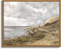 InSimSea Framed Canvas Wall Art Vintage Decor, Coastal Wall Art Seaside Landscape Paintings, Rustic Farmhouse Wall Decorations for Living Room Office Bedroom Decor, 11"x14"