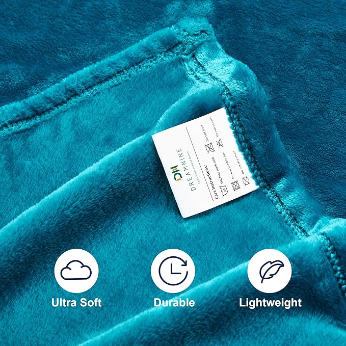 DREAMNINE Extra Large Soft Comfy Fluffy Fleece Bed Blanket Full Size 80" x 90", Luxury Huge Decorative Fuzzy Blanket for Women Girl, Big Cozy Shaggy Warm Flannel Blankets for Winter Autumn Pet, Teal