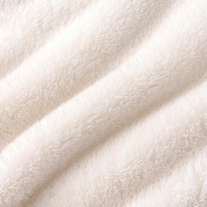 Berkshire Blanket Classic Extra-Fluffy™ Plush Blanket King Size, Soft Fuzzy Fluffy Long Hair Blanket for Couch Sofa Bed, Cream, 90x108 Inches