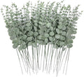 CEWOR 80pcs Artificial Eucalyptus Stems Fake Eucalyptus Leaves Stems Real Touch Leaf Branches for Flower Bouquet Wedding Easter Centerpiece Spring Home Office Decor