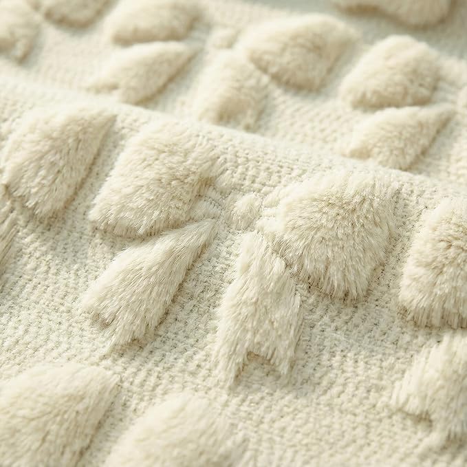 Horaldaily Valentine Bow Blanket Throw, Beige Bow Soft Fuzzy Plush Faux Fur Cozy Blankets for Couch Sofa Bed Lounging, Ideal Gifts for Kids Adults Wife Self, 50x60