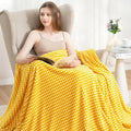 Zyrah Yellow and White Fleece Twin for Couch Super Soft Twin Blanket Plaid Lightweight Decorative Fuzzy Cozy Blankets for Sofa Chair Bed 60x80 Inches