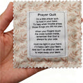 Mini Prayer Quilt with Cross Inside Vintage Pocket Scripture Prayer Quilt Squares Sympathy Christian Gifts for Women Pastor Appreciation Father's Day Graduates Gifts (Cream)