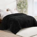 Whale Flotilla King Size Blanket for Bed with Jacquard Pattern, Fuzzy Soft Cozy Exquisite Blankets for All Season, Warm and Fluffy, 90x104 Inch, Black