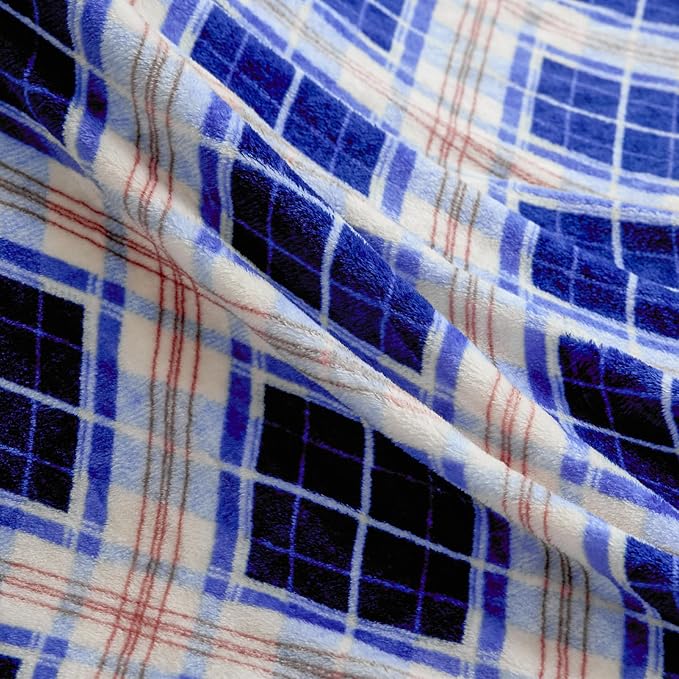 COOVA Oversized King Fleece Blanket 120x120 inches, Soft Cozy Warm Giant Extra Large 10'x10' Blanket for Bed, Sofa, Couch,Travel, Camping, California Huge Flannel Big Throw Blanket, Rhombus Dark Blue
