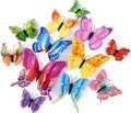 Butterfly Wall Décor 72 PCS, 3D Butterflies Stickers for Party Decorations with Magnets(Colorful, 72)