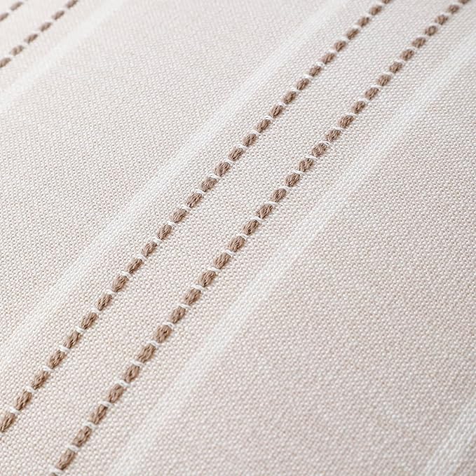 Hckot Throw Pillow Covers 24x24 Set of 2 Taupe Pillow Covers Farmhouse Decorative Pillows Textured Linen Square Cushion Covers for Sofa Couch Bed Living Room Decor(Taupe)
