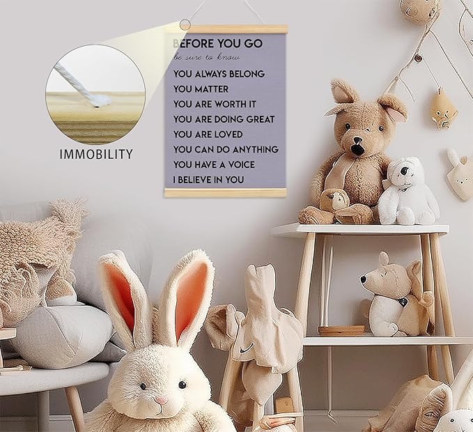 Mental Health Positive Affirmations Inspirational Wall Art Decor, Therapist Nurse Office Signs Wall Art Decor For Office Kids Teen Girls Room Bedroom Playroom Wall Decor Wood Posters Framed（purple）