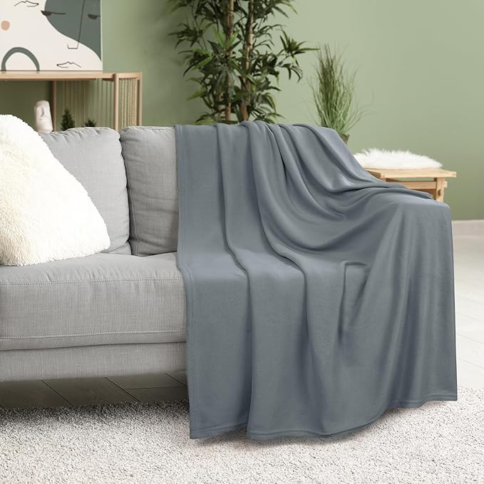 Utopia Bedding Knit Blanket Twin Size (90x66 Inches, Grey) Soft Lightweight Jersey Breathable Sweatshirt Blanket for Bed,Couch & Sofa