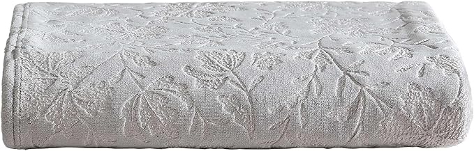 Eddie Bauer - Throw Blanket, Ultra-Soft & Embossed Plush Bedding, Blanket for Couch & Bed (Woodblock Floral Grey, 50" x 70")