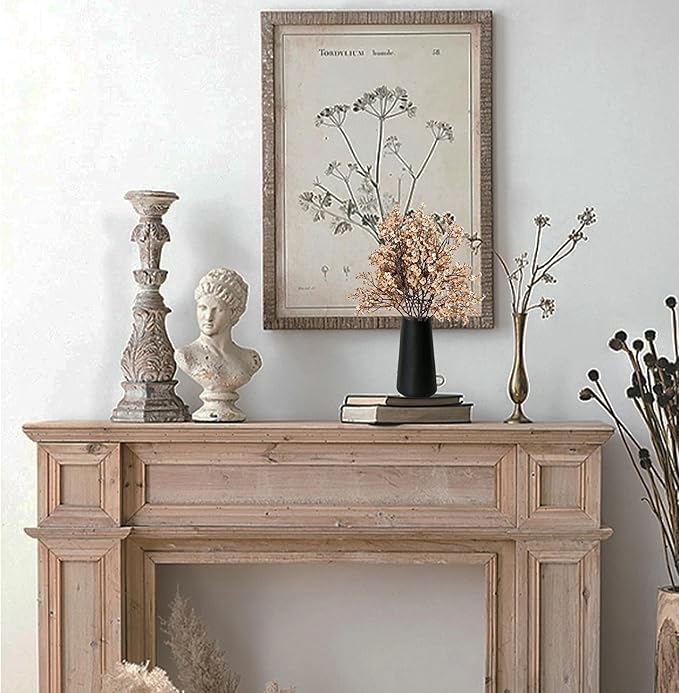Mandy's Light Brown Artificial Baby’s Breath Flowers 6 Bundles Silk Gypsophila, 18.5 Inch European Style Modern Home Decor Centerpiece, Neutral Wedding Flower Arrangements