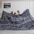 COOVA Oversized King Fleece Blanket 120x120 inches, Soft Cozy Warm Giant Extra Large 10'x10' Blanket for Bed, Sofa, Couch,Travel, Camping, California Huge Flannel Big Throw Blanket, Totem Dark Grey