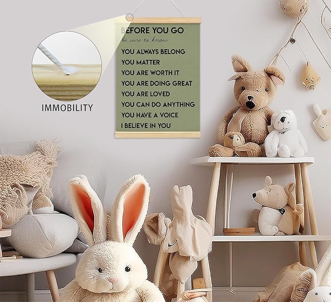 Mental Health Positive Inspirational Wall Art Decor, Therapist Office Signs Wall Art Decor For Office Kids Teen Girls Room Bedroom Playroom Wall Decor Wood Posters Framed（olive green）