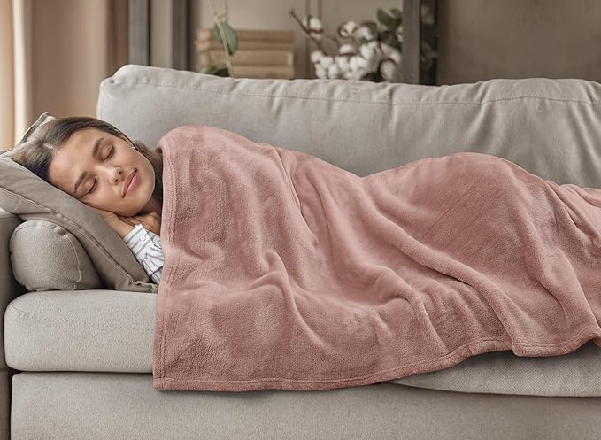 Utopia Bedding Rose Pink Fleece Blanket King Size Lightweight Fuzzy Soft Anti-Static Microfiber Bed Blanket (90x102 Inch)