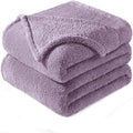 Exclusivo Mezcla King Size Blanket for Bed, Super Soft Velvet Plush Fleece Blankets, Fuzzy Cozy and Warm for Winter, 90x104 Inches, Grayish Purple