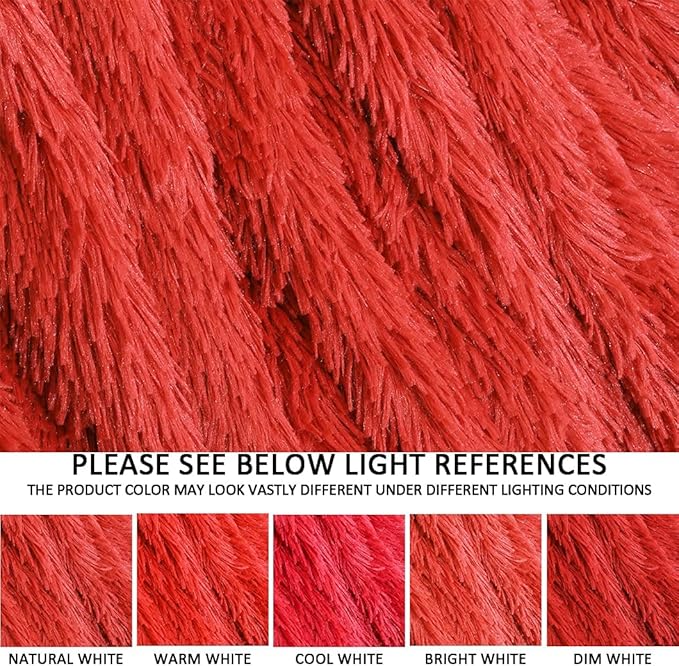 YUSOKI Long Faux Fur Throw Blanket for Sofa Couch,2 Layers,2.1lb,All Ages,Home Decoration, (Red,50" x 60")