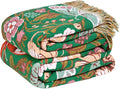 Boho Throw Blanket for Bed Cotton Blankets for Bedroom Living Room Twin All Season Lightweight Butterflies Embroidery Quilt for Couch Sofa Chair 60"x80"
