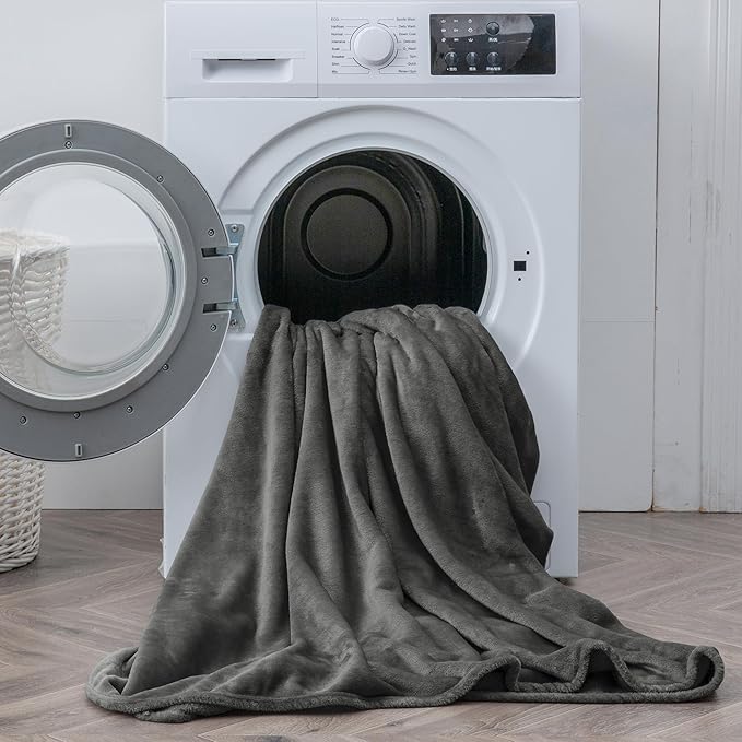 BEDELITE Flannel Sheets Queen Size Dark Grey - Super Soft Fleece Sheets Set Fluffy Extra Plush, 4 Piece(Include Fitted Sheet, Flat Sheet, 2 Pillowcases)