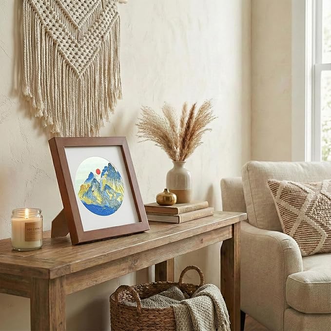 Newscz Framed Wall Art 8.3x8.3 Inch Modern Home Decor for Living Room Bedroom Wall Decor Above Bed & Office Aesthetic Gallery Wall Frame Set Farmhouse & Art Deco Decor Dining Room Kitchen Wall Decor (H-B01)