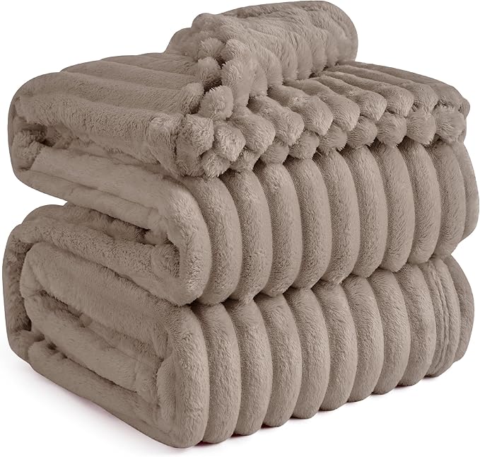 Bedsure GentleSoft Light Brown Fleece Blanket for Couch - Cozy Soft Blankets for Women, Cute Small Throws for Girls, 108x90 Inches