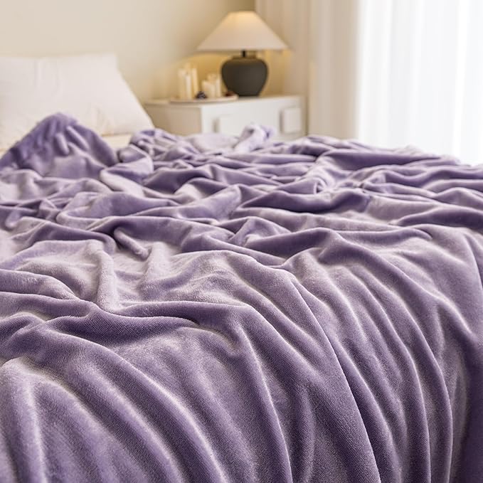 K.Garden Sherpa Fleece Throw Blanket for Couch Sofa, Super Soft Cozy Fuzzy Plush Blankets Fleece Thick Warm Blanket for Winter Reversible Thick Warm Blanket for Bed, Sofa,Purple 5060
